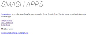 Homepage of Smash Apps.