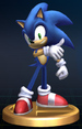 Sonic the Hedgehog trophy from Super Smash Bros. Brawl.