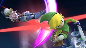 Sheik uses Bouncing Fish on Toon Link.