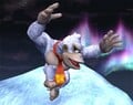 Donkey Kong in his White alternate costume in the Summit stage.