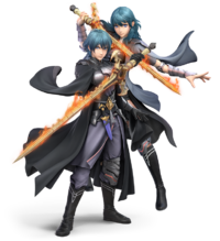 Both renders of Byleth on the same image, taken from the DLC page on the Super Smash Bros. Ultimate website.