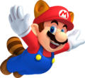 Artwork of Mario using the Super Leaf from New Super Mario Bros. 2.