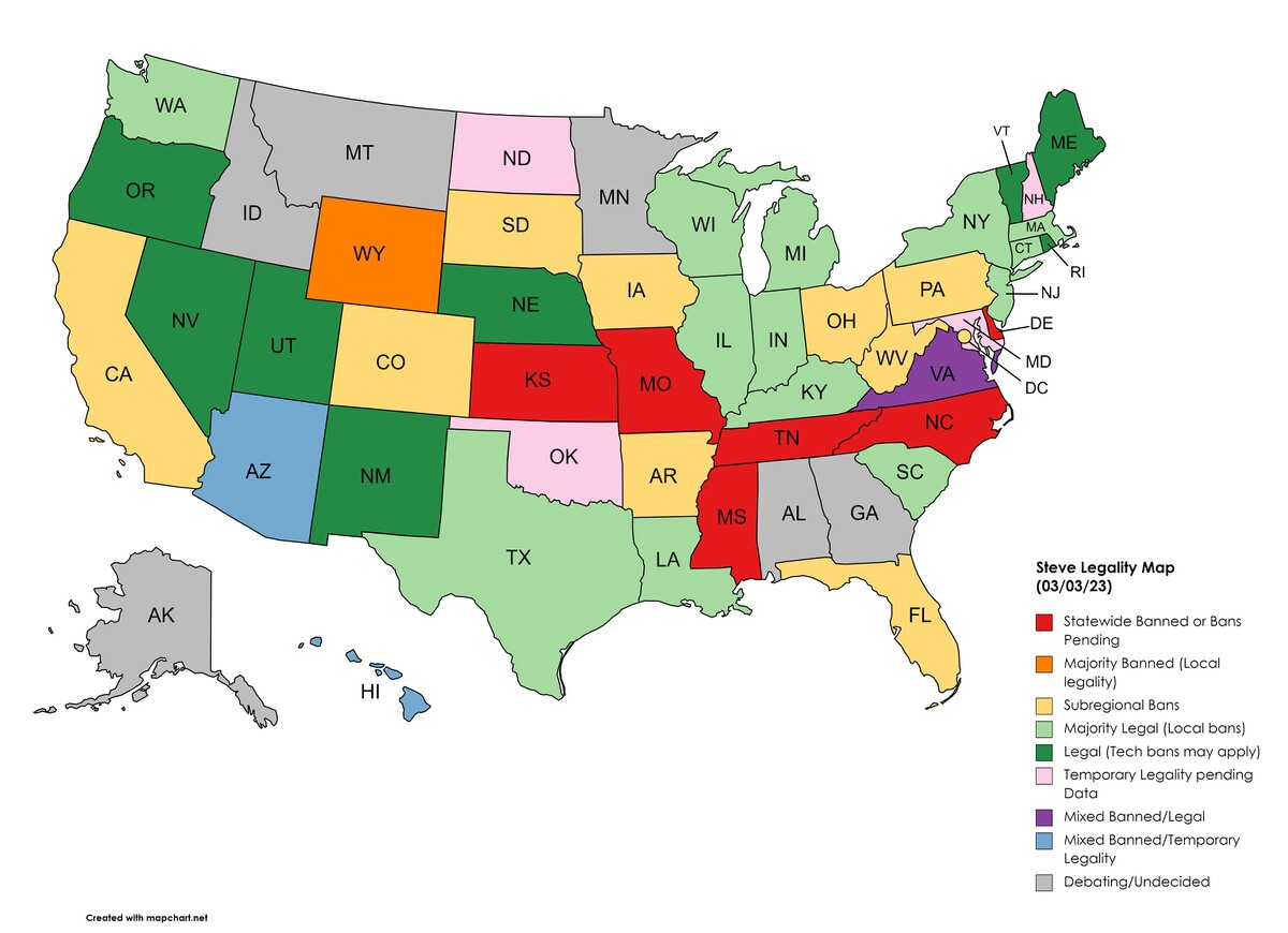 File:Steve Legality Map March 2023 2.jpg - SmashWiki, the Super Smash ...