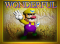 Wario's congratulations screen.