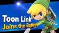 Toon Link's unlock notice.