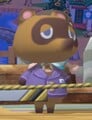 Tom Nook, in his Nookington's outfit, in Ultimate.