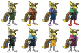 Artworks of Fox's new alternate colors.