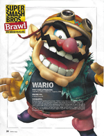 Scan of Smash Files #05 from volume 210 of Nintendo Power, featuring Wario.