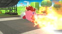 Kirby using Fire Breath on Mario Circuit.