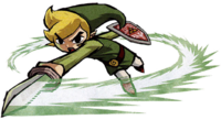 Artwork of Toon Link's Spin Attack from The Wind Waker.