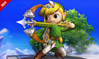 Toon Link using Hero's Bow in Super Smash Bros. for Nintendo 3DS.