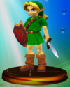 Young Link trophy from Super Smash Bros. Melee.