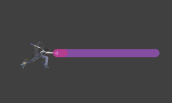 Hitbox visualization for Bayonetta's forward smash Bullet Arts