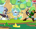 Mewtwo, redirecting one of Link's arrows back at him with Confusion