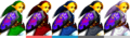 Link's costumes in Melee.