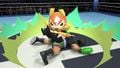 Pikachu Libre using its down throw on Little Mac in the Boxing Ring.