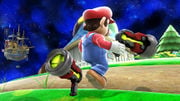 Mario and two Ray Guns in the stage.