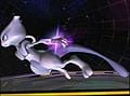 Mewtwo dashing with a charged Shadow Ball in Melee.