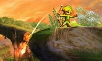 Toon Link using his version of the Fire Bow.