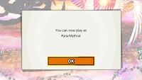 The message that appears after unlocking Pyra and Mythra on World of Light.