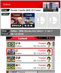 In this screenshot of SSB4-3DS's replay storage, R.O.B's head is not shown for some reason. Maybe the regional differences messed it up? Need more data to confirm.