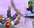 Using his taunt on Captain Falcon on Mute City.