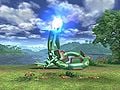 Rayquaza charges a ball of electricity.