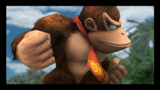 Donkey Kong in a pose during the opening cutscene.