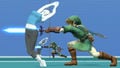 Wii Fit Trainer sidestepping Link's neutral attack.
