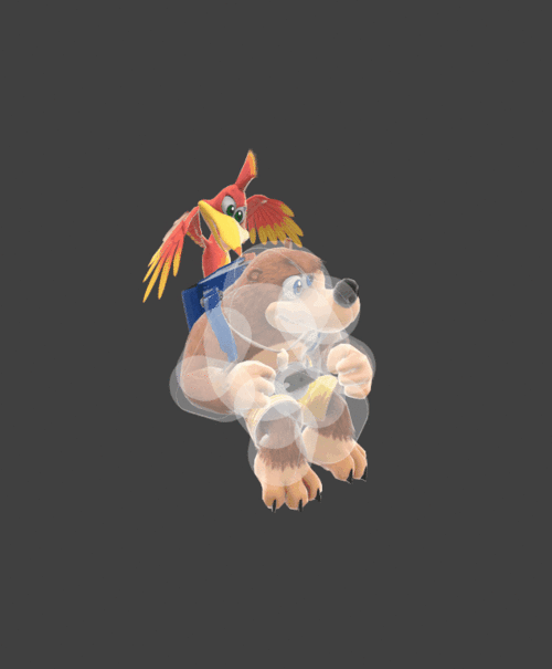 Hitbox visualization for Banjo &amp; Kazooie's down air