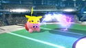 Kirby using Thunder Jolt on Pokemon Stadium 2.