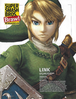 Scan of Smash Files #08 from volume 213 of Nintendo Power, featuring Link.