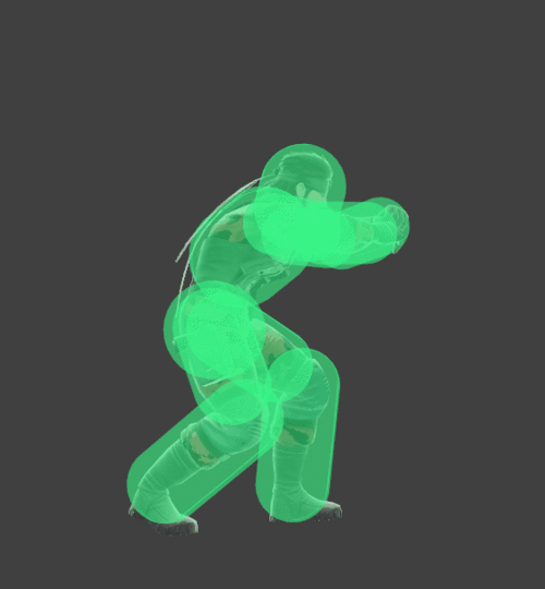 Hitbox visualization for Snake's up throw