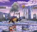 Diddy dribbles to lock Falco in an infinite combo in Brawl.