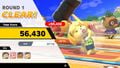 Isabelle clearing round one of Classic Mode with a hammer in Ultimate.