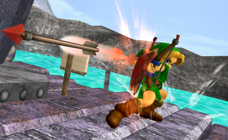 File:Young Link SSBM Fire Arrow.png