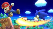 Sonic and Mario in the stage.