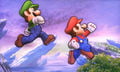Mario and Luigi jumping.