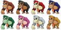 Artworks of Donkey Kong's new alternate colors.