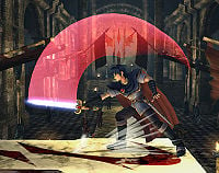 A red slash from Marth's Dancing Blade in Brawl.