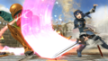 The final strike of Lucina's Dancing Blade tilted forward in Smash 4.
