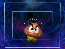 Goomba showing the blast zone and spawn points.