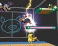 Pikachu using Thunder in WarioWare, Inc..