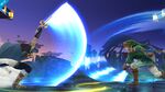 Link using his neutral attack 1 while Marth performs his dash attack. Note that Link is not dashing, nor is his sword outwards.
