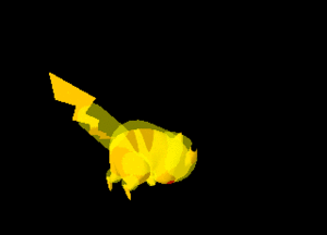 The hitbox of Pikachu's uair in Melee.