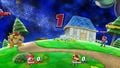 Damage meters for Mario and Bowser in Super Smash Bros. for Wii U.