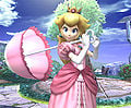 Peach holding her Parasol as part of her up taunt in Brawl.