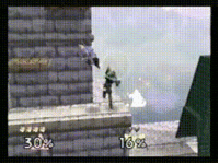 An example of a Captain Falcon combo in Smash 64. Using up smashes, followed with a string of up aerials, then Falcon Dive.