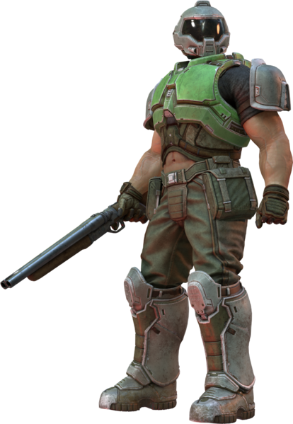 File:Doomguy classic skin fake render.png