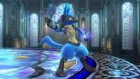 Lucario's first idle pose in Super Smash Bros. for Wii U.